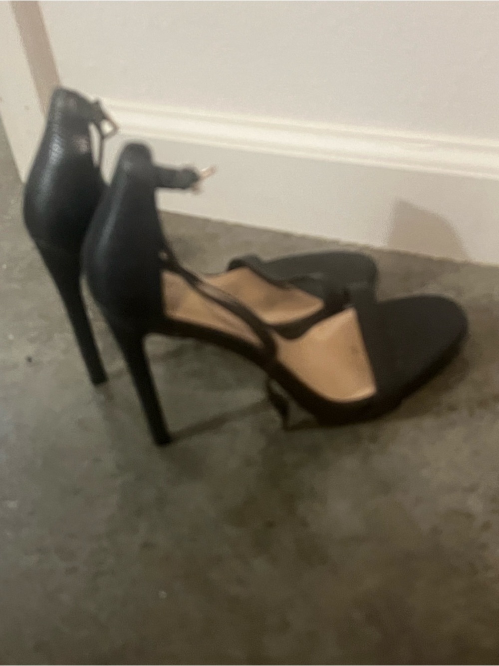 Aldo Black Strappy Stiletto Heels
